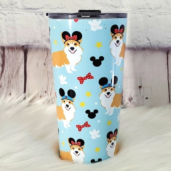 Pembroke Welsh Corgi Dog Puppy Disney Mickey Mouse Ears Stainless Steel Tumbler - Picture 6 of 15